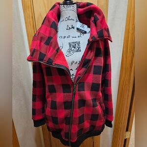 Michelle Mae Buffalo Plaid Off Center Zip, XL.